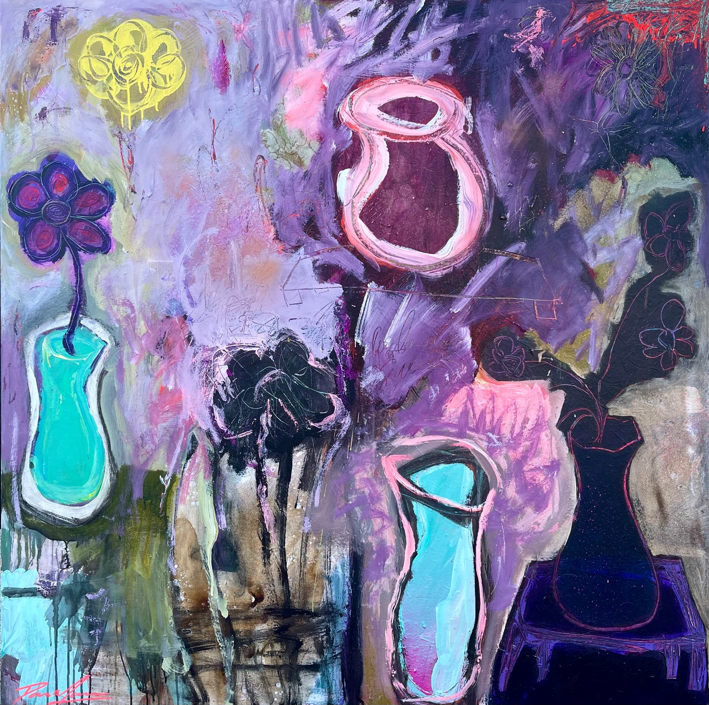 Retros’ Garden - 145cm x 145cm