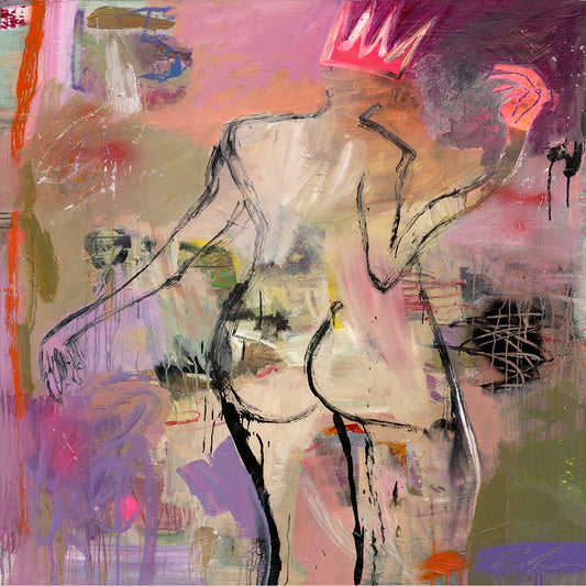 Dame Équilibre - 40cm x 40cm Box Framed