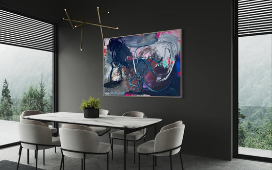 𝙼𝚊𝚍𝚊𝚖𝚎 𝙱𝚕𝚎𝚞 𝚎𝚝 𝙷𝚒𝚋𝚒𝚜𝚌𝚞𝚜. - 120cm x 170cm